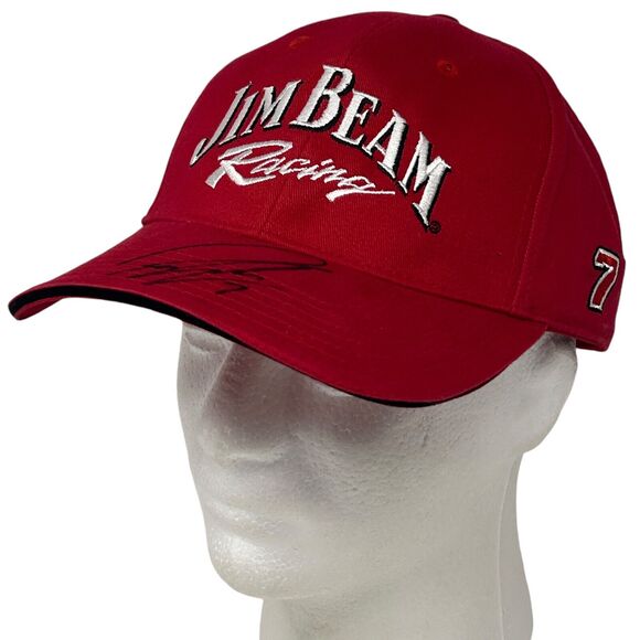 Jim Beam Racing Robby Gordon Signed Hat Baseball Cap NASCAR Strapback Red - Picture 10 of 10
